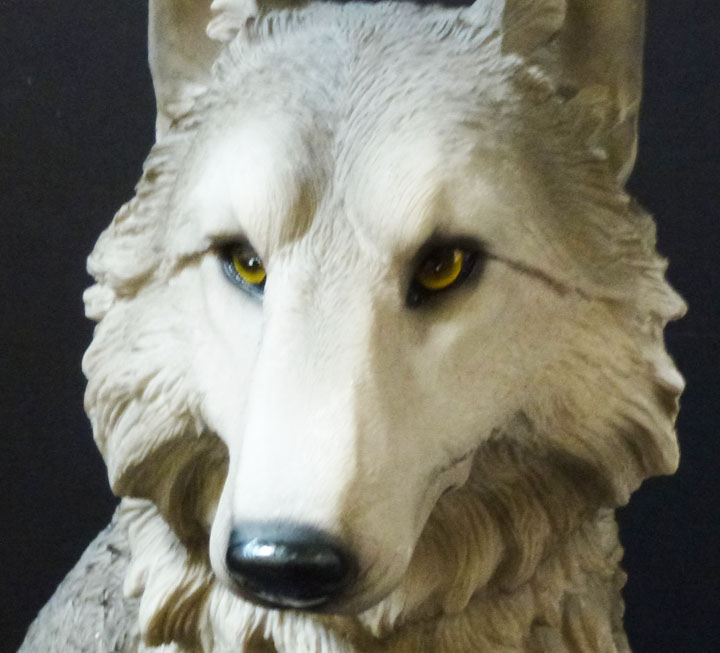 DAKOTA Large Sitting Wolf Statue Figurine H21" x L15.25" x W10.5" eBay