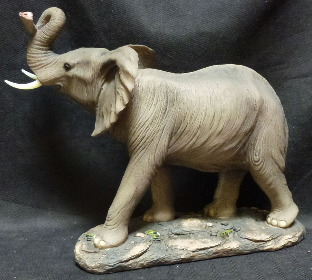 LUCKY Grey Elephant Statue Figurine H12" x L14.5" eBay