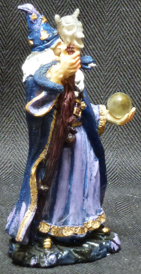 OMEN Wizard with Staff and Crystal Ball Statue Figurine H4" eBay
