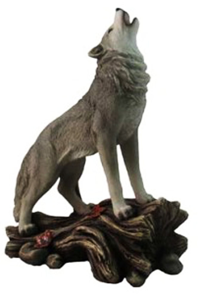 painted wolf figurines