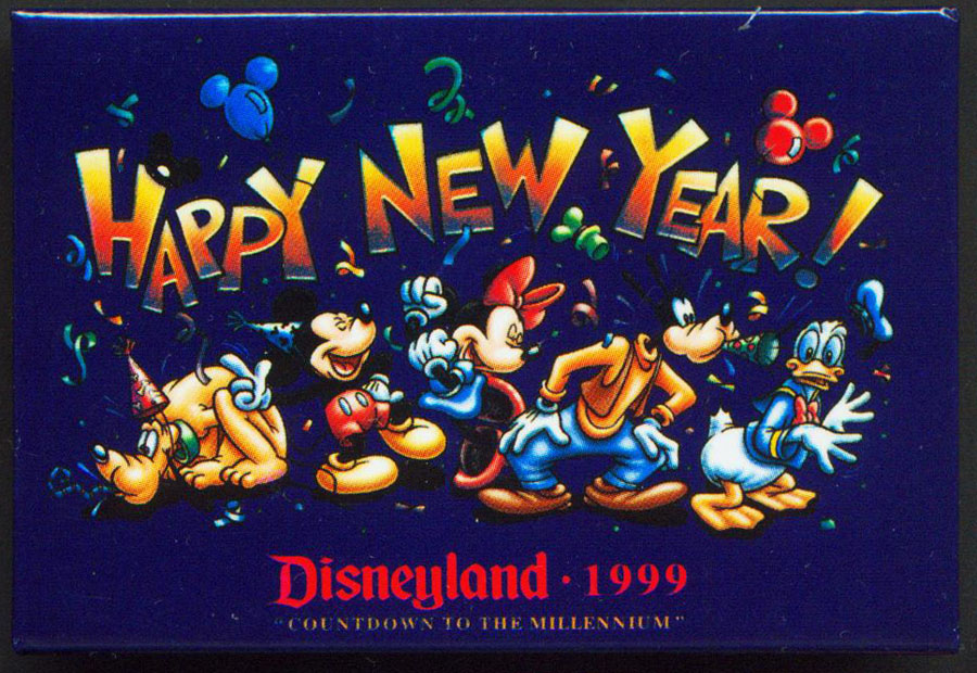 1999 Disney Button Disneyland HAPPY NEW YEAR Commemorative | eBay