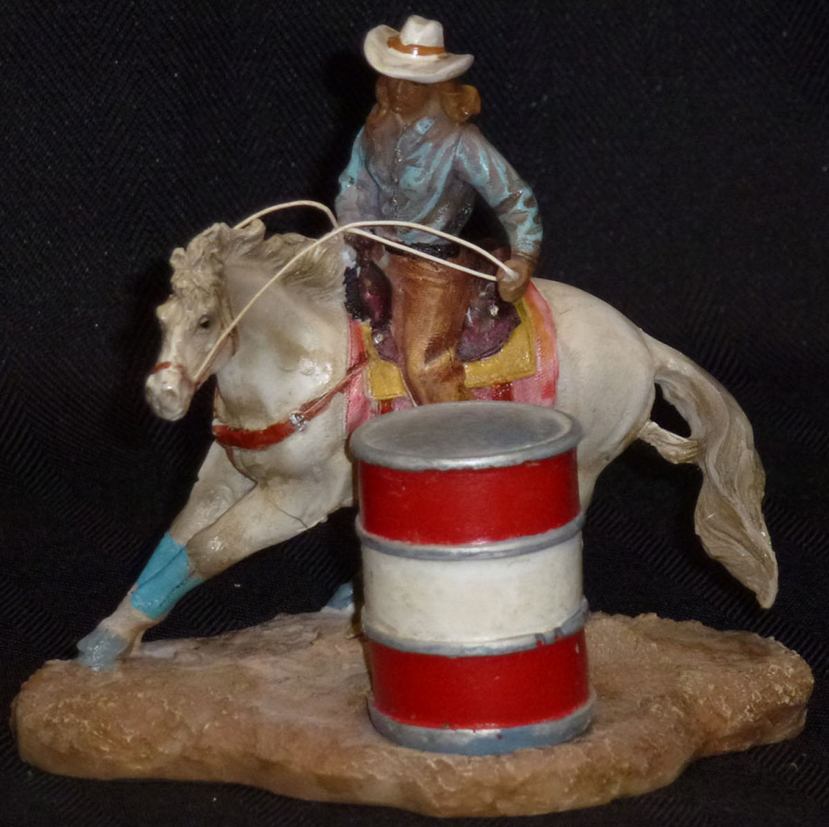 Barrel Racer Girl Statue Western Americana Rodeo