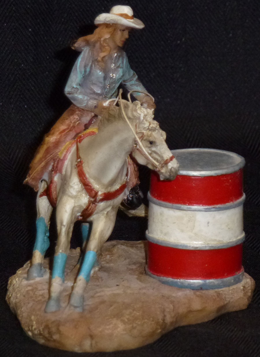 Barrel Racer Girl Statue Western Americana Rodeo  