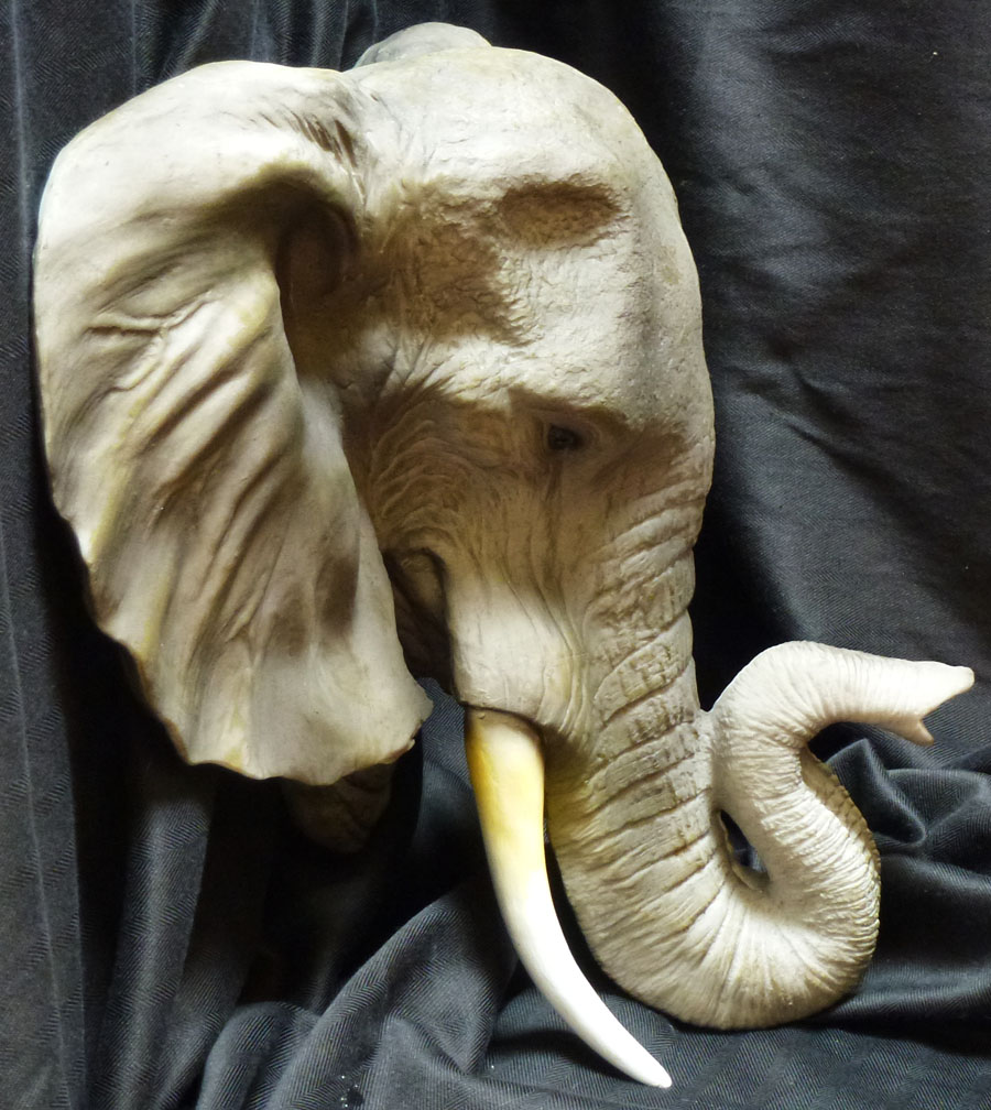 SAHARA Large Elephant Head Statue Figurine H14'' x L20'' x W16.25'' | eBay