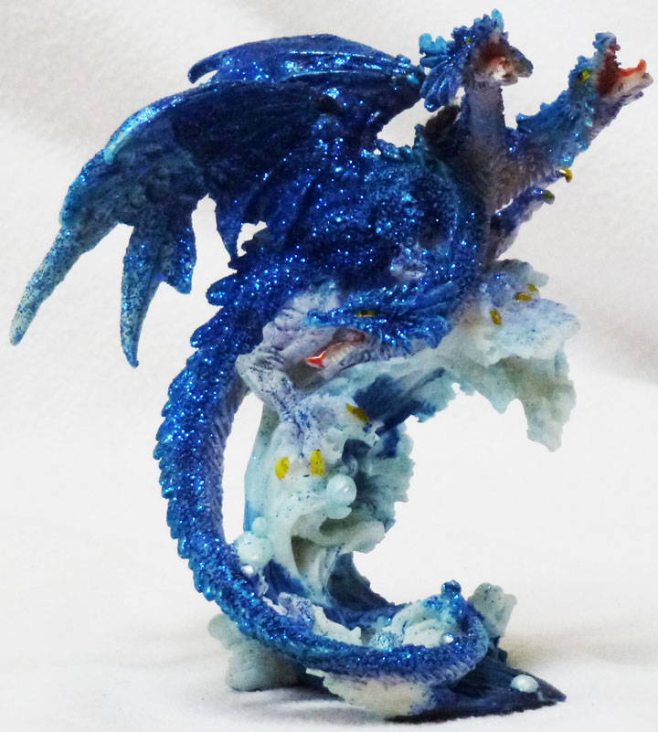 3  Headed     WATER     Blue Dragon  H4.5/"   Figure  Statue